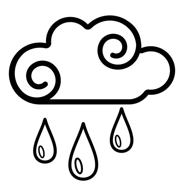 Cloud, rain icon. Line art. White background. Social media icon. — Stock Vector