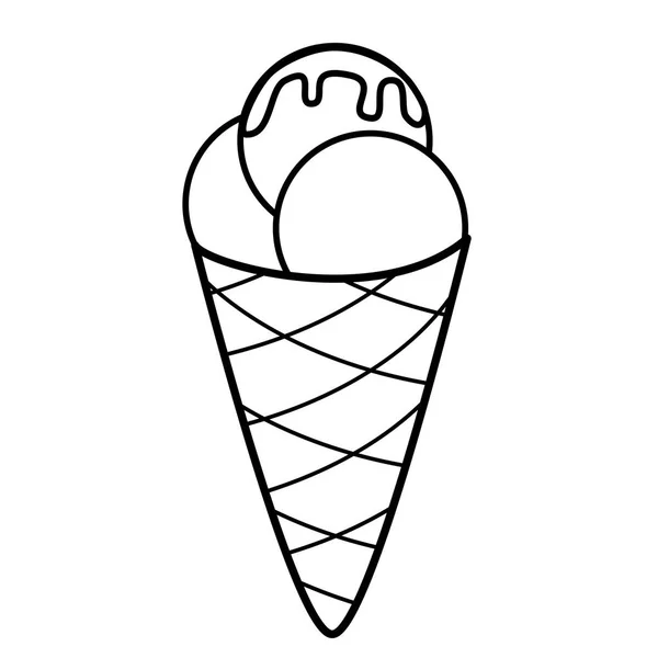 Icono de helado. Arte de línea. Fondo blanco. Icono de redes sociales . — Archivo Imágenes Vectoriales