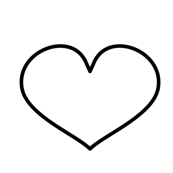 Herzsymbol. Zeilenkunst. weißer Hintergrund. Social-Media-Symbol. — Stockvektor