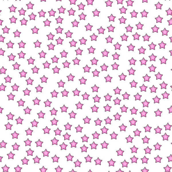 Rosafarbenes Stern Nahtloses Muster Auf Weißem Hintergrund Papierdruckdesign Abstrakte Retro — Stockvektor