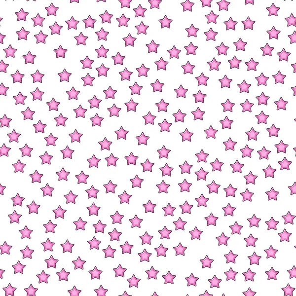 Padrão Sem Costura Estrela Rosa Fundo Branco Desenho Impressão Papel — Vetor de Stock