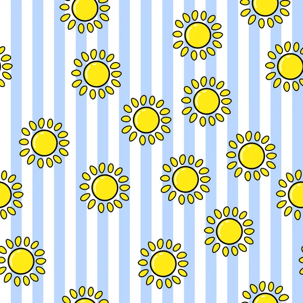白い背景の太陽シームレス パターン。紙印刷のデザイン。Ab — ストックベクタ