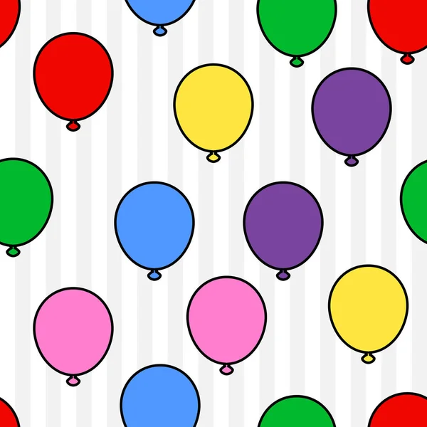 五颜六色的气球无缝的图案在白色背景。纸张 — 图库矢量图片