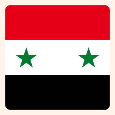 Suriye kare bayrak düğmesi, sosyal medya iletişim işareti, iş simgesi.