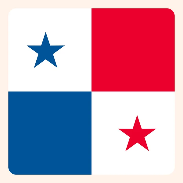 Botón de bandera cuadrada de Panamá, señal de comunicación en redes sociales, busi — Archivo Imágenes Vectoriales