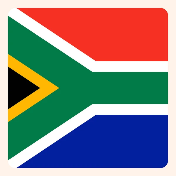 Güney Afrika kare bayrağı düğmesi, sosyal medya iletişim işareti — Stok Vektör