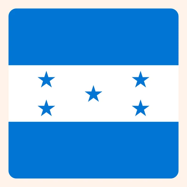 Honduras Kare Bayrak Düğmesi Sosyal Medya Iletişim Işareti Simgesi — Stok Vektör