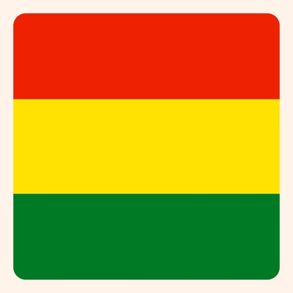 玻利维亚广场旗按钮，社交媒体通讯标志, — 图库矢量图片