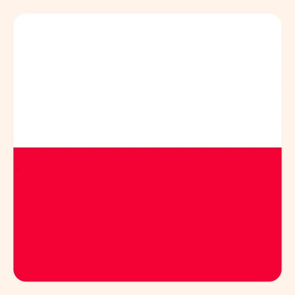 Pologne bouton drapeau carré, signe de communication de médias sociaux , — Image vectorielle