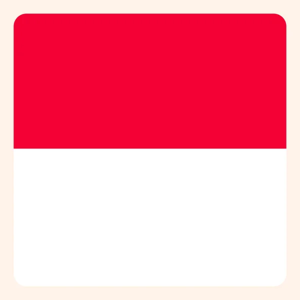 Μονακό τετράγωνο σημαία κουμπί, κοινωνικό σήμα επικοινωνίας μέσα κοινωνικής δικτύωσης, Busi — Διανυσματικό Αρχείο