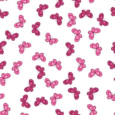 Beyaz arka planda renksiz kelebek deseni. Kağıt baskı tasarımı. Soyut retro vektör çizimi. Moda tekstil, kumaş, ambalaj. Modern alan dekorasyonu.