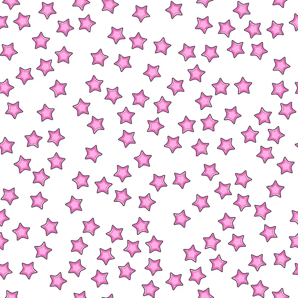 Różowy Wzór Gwiazdy Bez Szwu Białym Tle Projekt Wydruku Papieru — Wektor stockowy