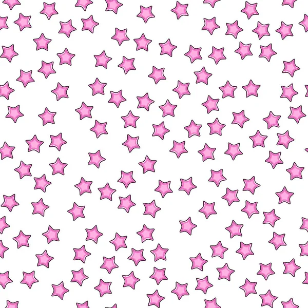 Patrón Sin Costura Estrella Rosa Sobre Fondo Blanco Diseño Impresión — Vector de stock