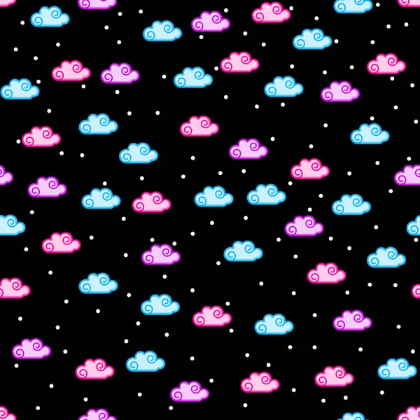 Cloud seamless pattern on white background. Paper print design. — Stock Vector