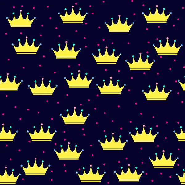 Crown seamless pattern on white background. Paper print design. — Stock Vector