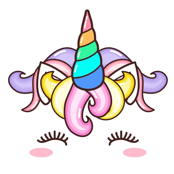 Kawaii Cute Unicorn Horn Funny Colorful Cartoon Stock Vector Image by ...