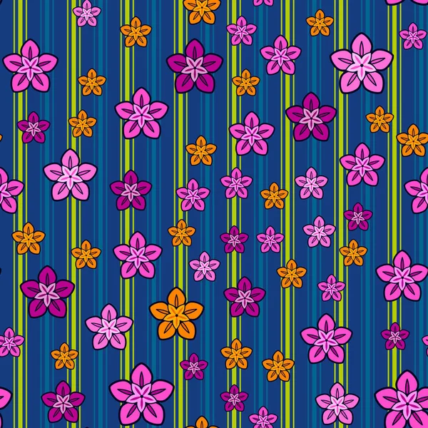 Patrón inconsútil de flores coloridas sobre fondo blanco . — Vector de stock