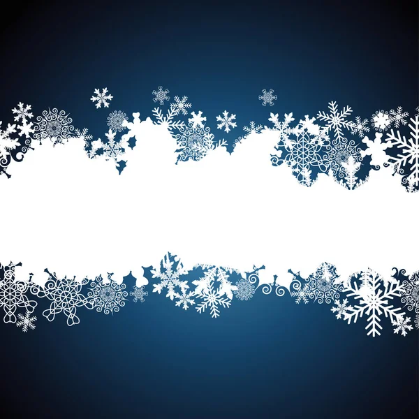 Frontera de Navidad, fondo de diseño de copo de nieve. — Vector de stock