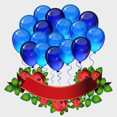 Doğum günü partisi vektör arka plan - renkli festival balonları, fl