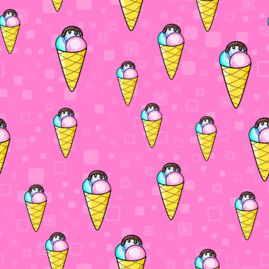 Beyaz arka plan üzerinde dondurma seamless modeli. Kağıt baskı desi