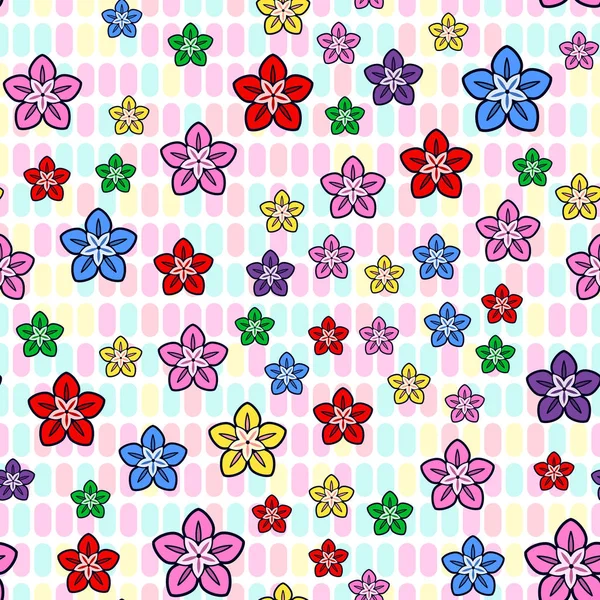 Colorful flower seamless pattern on white background. Paper prin — Stock Vector