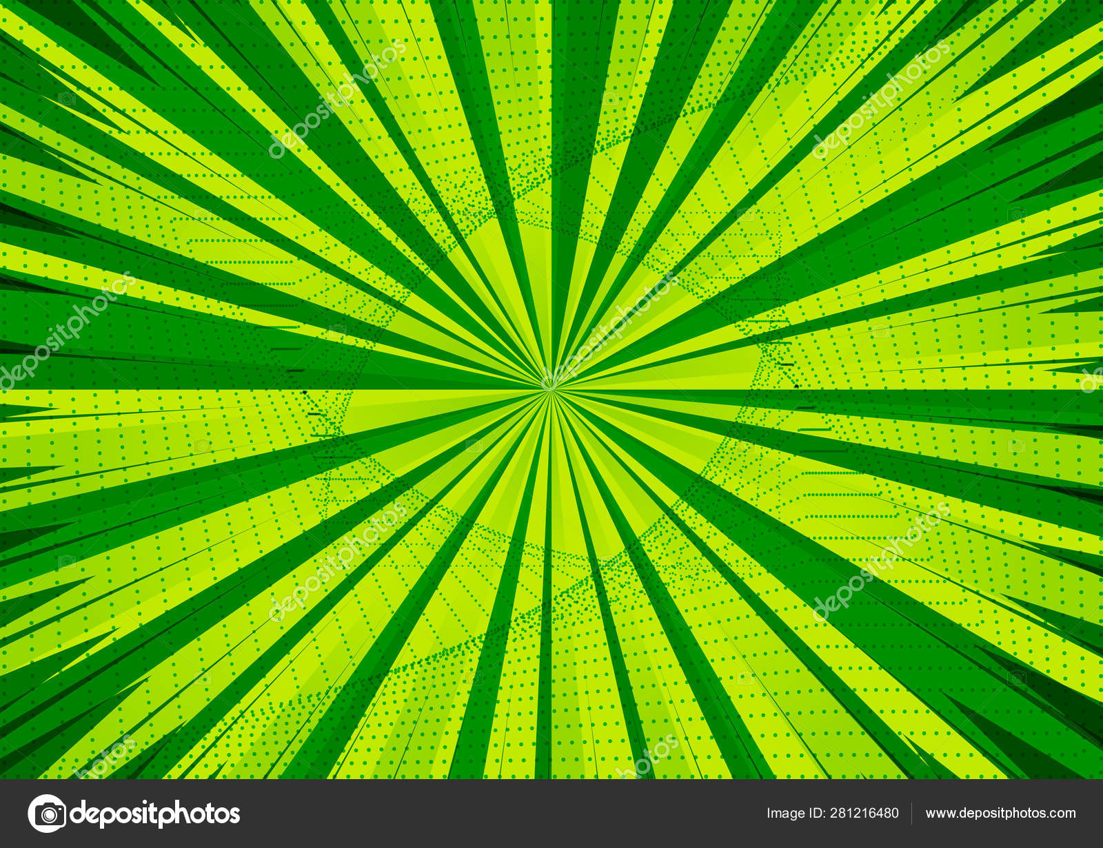 Abstract Comic Green Background For Style Pop Art Design Retro
