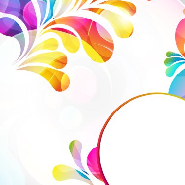 Soyut renkli desenli ark-damla desen beyaz bir arka plan üzerinde