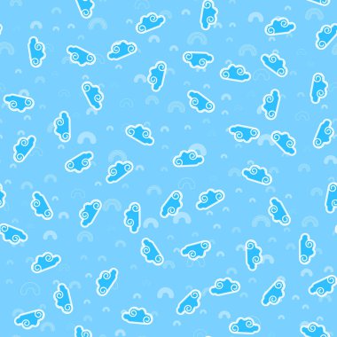 Beyaz arka plan üzerinde bulut seamless modeli. Kağıt baskı tasarımı. 