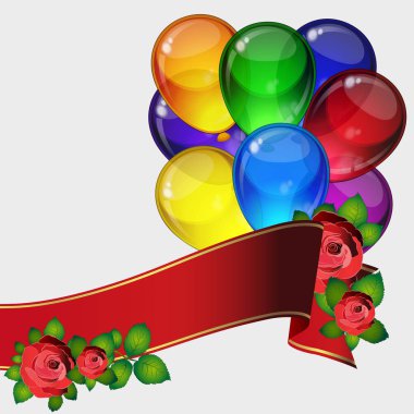 Doğum günü partisi vektör arka plan - renkli festival balonlar, 