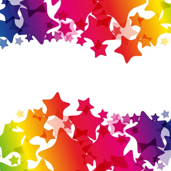 Rainbow Stars Border, Vector textuur, Carnival Bright — Stockvector