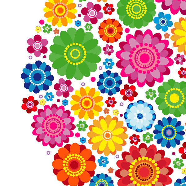 Flowers spring design on a white  background, floral vector 