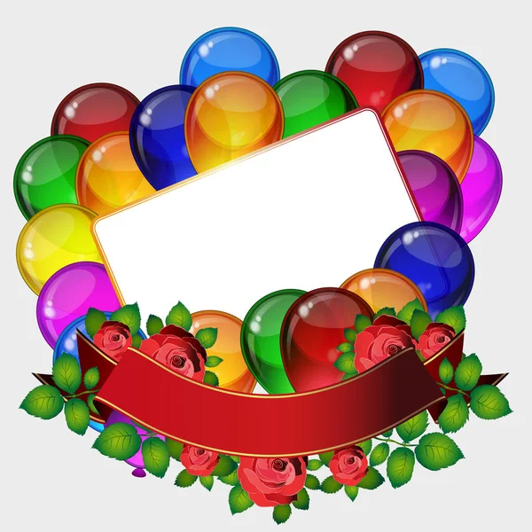 Doğum günü partisi vektör arka plan - renkli festival balonlar, 