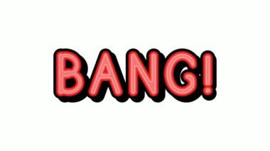 Çizgili BANG harfleri nabız atıyor.