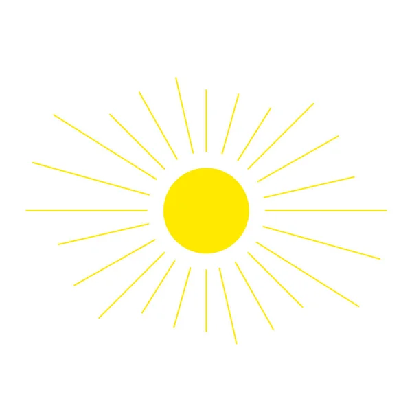Θερινό Καυτό Ήλιο Λεπτές Γραμμές Ακτίνων — Διανυσματικό Αρχείο