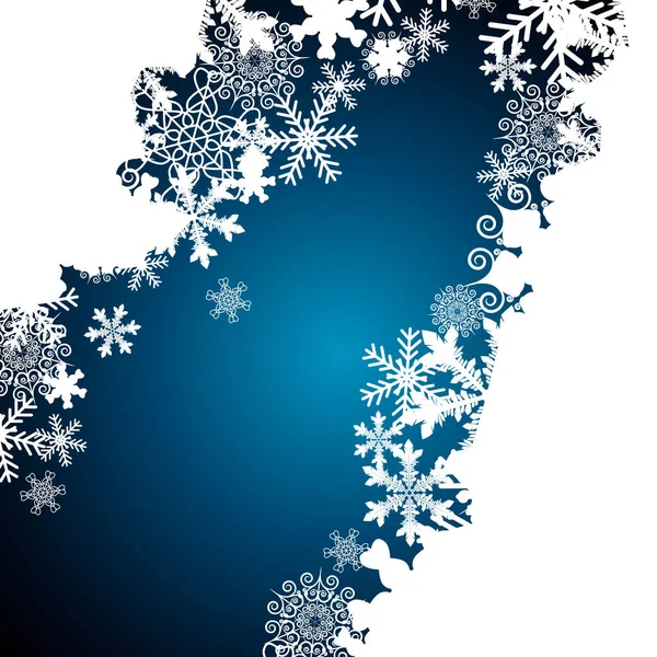 Frontera Navidad Fondo Diseño Copo Nieve — Vector de stock