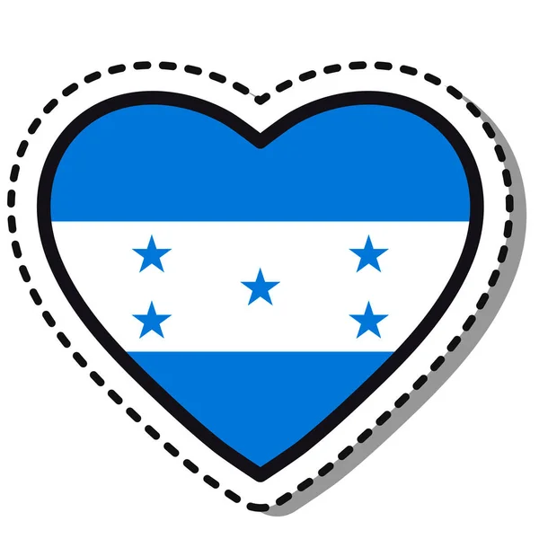 Vlag Honduras Hart Sticker Witte Achtergrond Vintage Vectorliefdesbadge Model Ontwerp — Stockvector