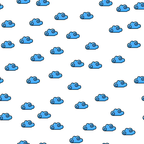 Patrón Sin Costuras Nube Azul Sobre Fondo Blanco Diseño Impresión — Vector de stock