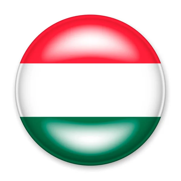 Flag Hungary Form Button Light Glare Shadow Symbol Independence Day — Stock Vector