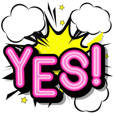 Evet, beyaz arka planda gölgeleri olan retro popart tarzı harfler..