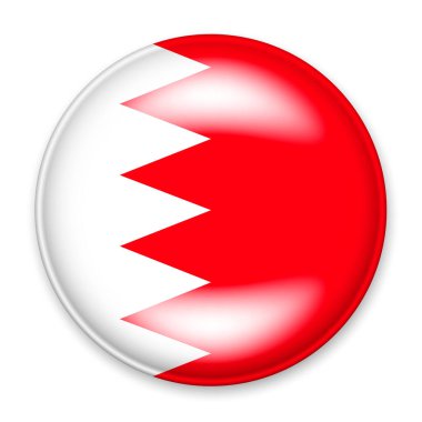 Işık ve gölge şeklinde yuvarlak bir düğme şeklinde Bahreyn bayrağı. Bağımsızlık Günü sembolü, bir hatıra, sitedeki dili değiştirmek için bir düğme, bir simge.