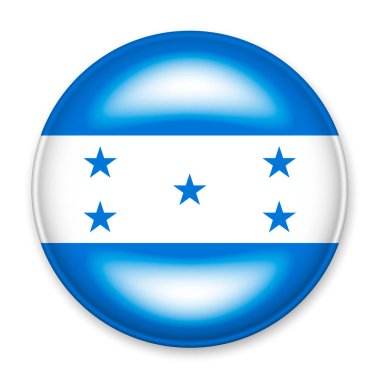 Işık ve gölge şeklinde yuvarlak bir düğme şeklinde Honduras bayrağı. Bağımsızlık Günü sembolü, bir hatıra, sitedeki dili değiştirmek için bir düğme, bir simge.
