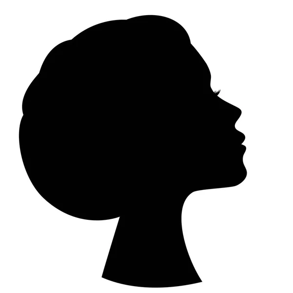 Perfil Femenino Una Hermosa Joven Con Rizos Pelo — Vector de stock