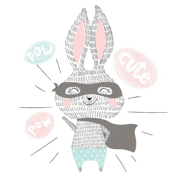 Super hjälte bunny — Stock vektor