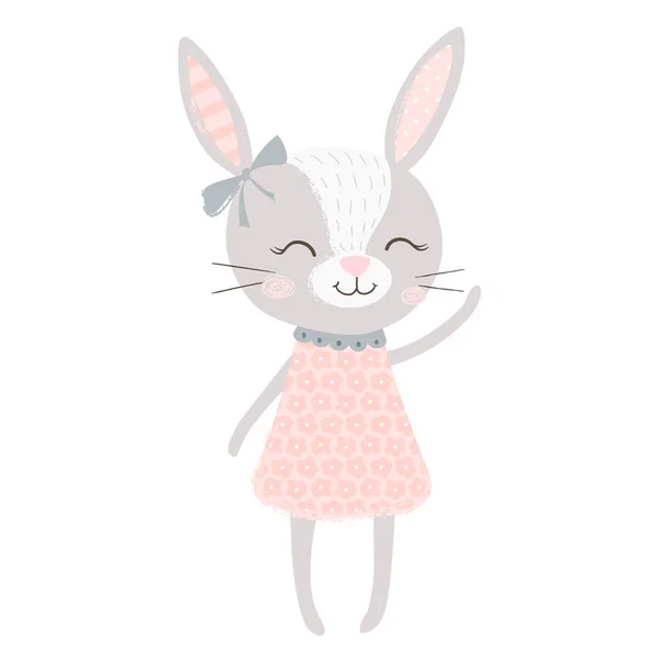 かわいいウサギの女の子 — ストックベクタ