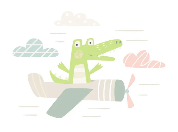 Krokodýlí baby tisk — Stockový vektor