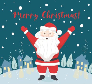 Noel Baba ağırlıyor birisi İskandinav kartı. Noel ve yeni yıl karakter