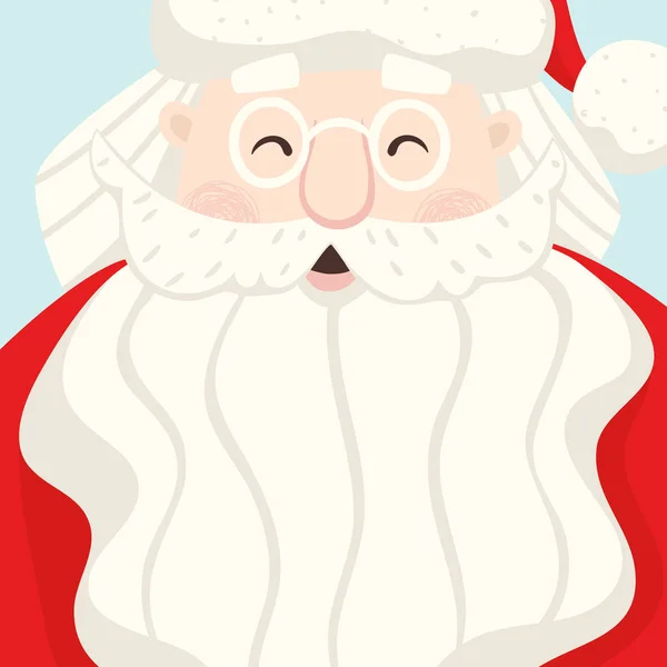 Santa Claus head and fase scandinavian card. — Stock Vector