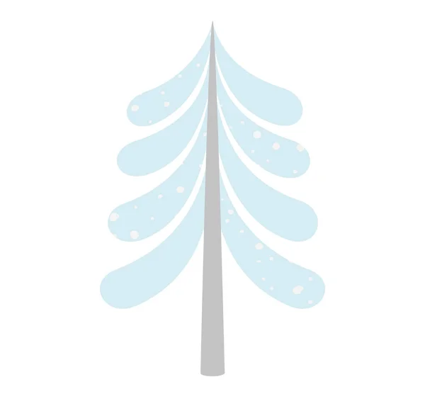 Fir tree winter illustratie. Moderne inrichting elemet voor Kerstmis en Nieuwjaar feest — Stockvector