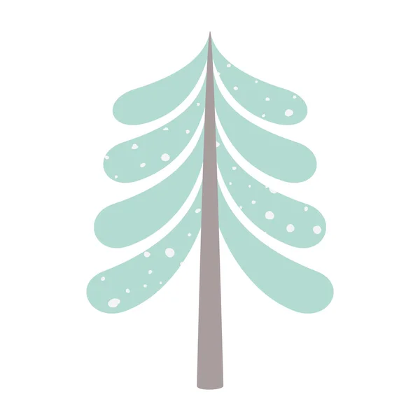 FIR tree vintern illustration. Modern inredning elemet för jul och nyår party — Stock vektor