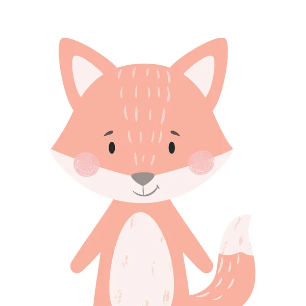 Fox baby afdrukken. Schattige dieren illustratie voor kwekerij — Stockvector